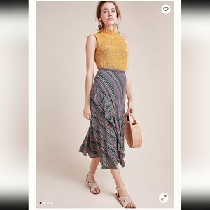Maeve Eliora Striped Midi Skirt | Anthropologie | size 2